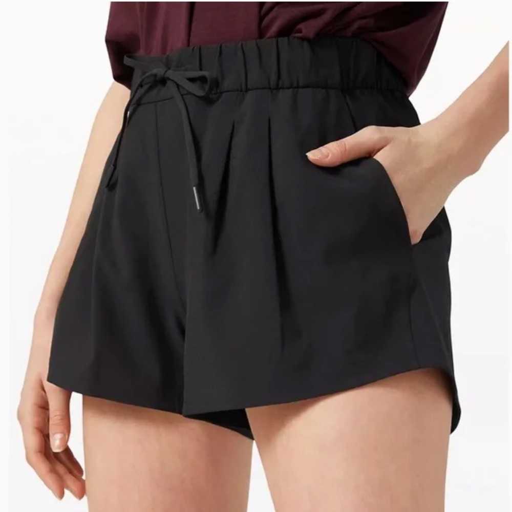 Lululemon City Stroll black shorts.
